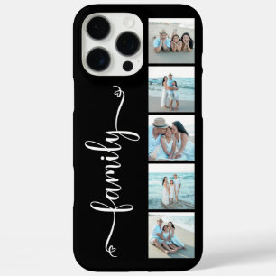 Coque iPhone 16 Pro Max Famille de polices de caractères Photo Noir Script