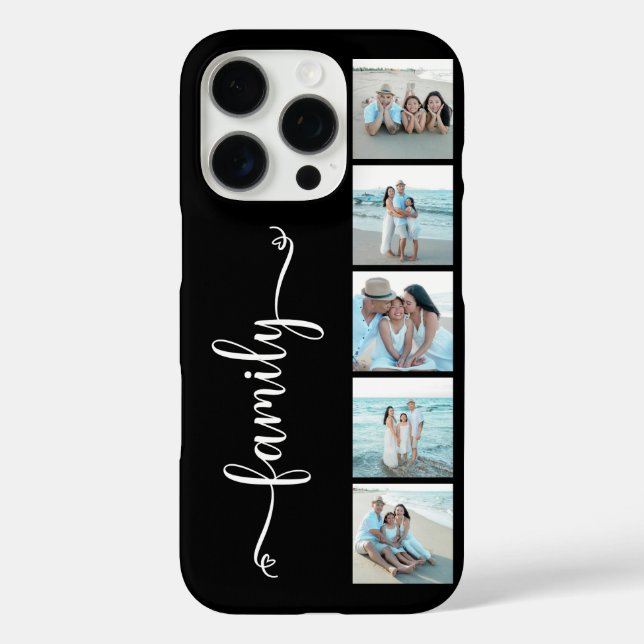 Coques Case-Mate iPhone Famille de polices de caractères Photo Noir Script (Verso)