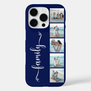 Coque iPhone 16 Pro Famille de polices Photo Bleu Marine
