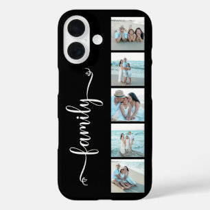 Coque Pour iPhone 16 Famille de polices Photo Noir Script