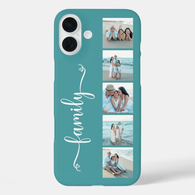 Coques Case-Mate iPhone Famille de polices Photo Sarcelle (Verso)