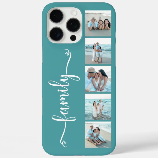 Coques Case-Mate iPhone Famille de polices Photo Sarcelle (Verso)