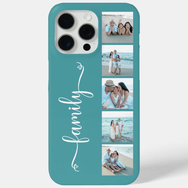 Coques Case-Mate iPhone Famille de polices Photo Sarcelle (Verso)
