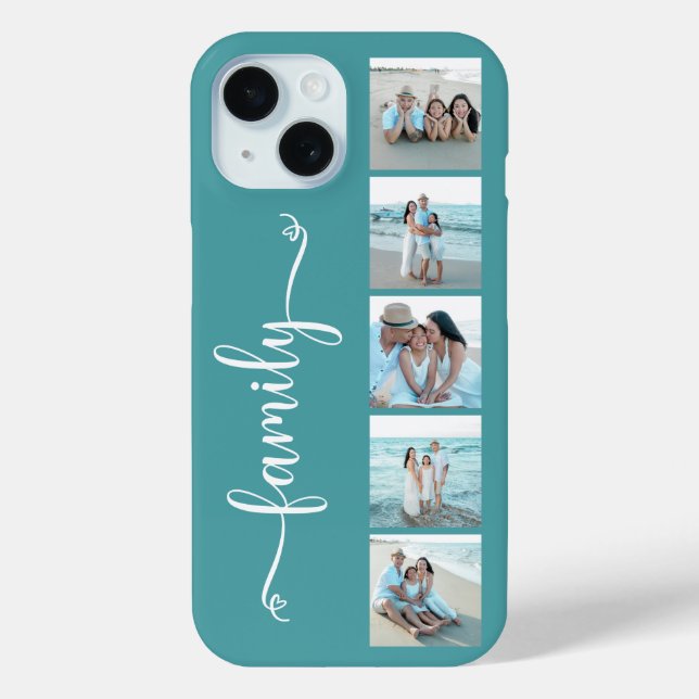 Coques Case-Mate iPhone Famille de polices Photo Sarcelle (Verso)
