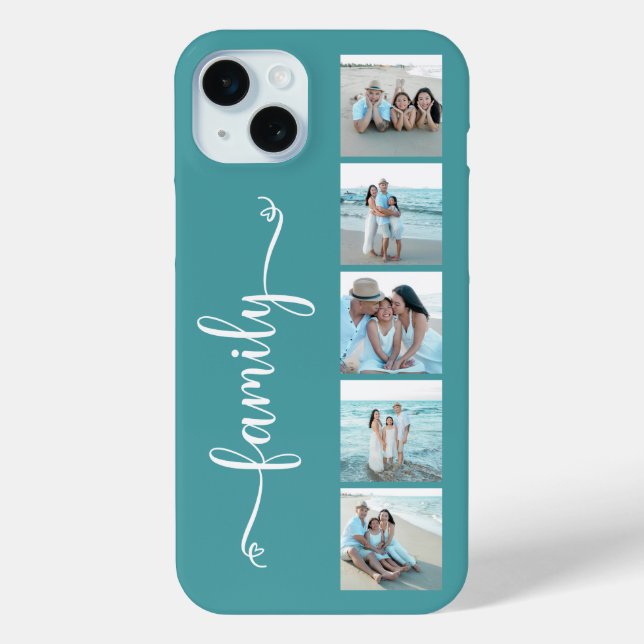 Coques Case-Mate iPhone Famille de polices Photo Sarcelle (Verso)