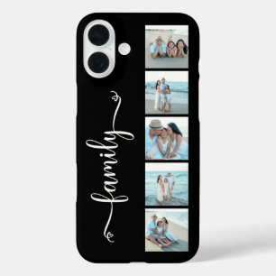Coque Pour iPhone 16 Plus Famille de scripts Photo Noir