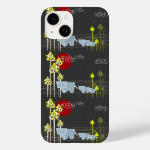Coque Case-Mate iPhone Famille D'Éléphants Whimsical Dans La Forêt Et Le
