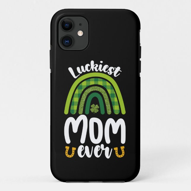 Coques Case-Mate iPhone Famille la plus chanceuse de maman jamais St Patri (Dos)