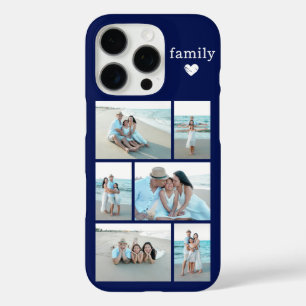 Coque iPhone 16 Pro Famille Moderne 6 Photo Bleu Marine