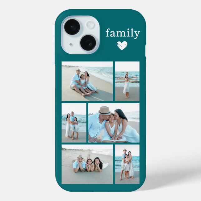 Coques Case-Mate iPhone Famille Moderne 6 Photo Sarcelle (Verso)
