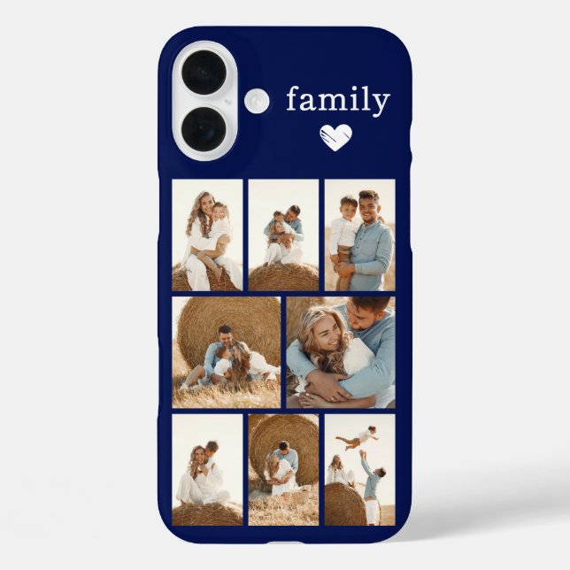 Coques Case-Mate iPhone Famille Moderne 8 Photo Bleu Marine (Verso)