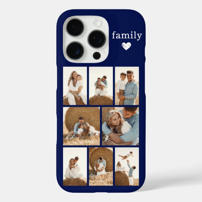 Coques Case-Mate iPhone Famille Moderne 8 Photo Bleu Marine (Verso)