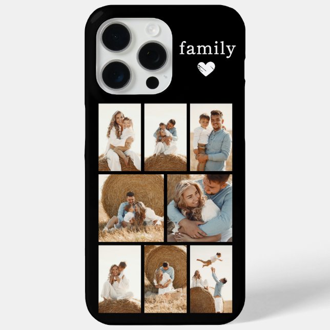 Coques Case-Mate iPhone Famille Moderne 8 Photo Noir (Verso)