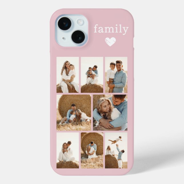 Coques Case-Mate iPhone Famille Moderne 8 Rose Pâle Photo (Verso)