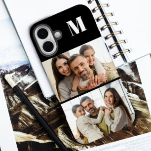 Coque Pour iPhone 16 Plus Famille personnalisée 2 Photo & Monogramme