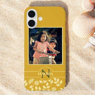 Coque Pour iPhone 16 Plus Famille Personnalisée Monogramme Nom Motif Or