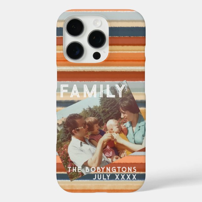 Coques Case-Mate iPhone Famille photo personnalisée retro coucher de solei (Verso)
