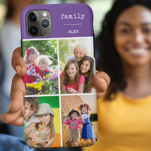 Case-Mate iPhone Case Famille Purple 4 Photo Collage personnalisé