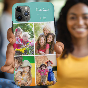 Case-Mate iPhone Case Famille Turquoise 4 Photo Collage personnalisé