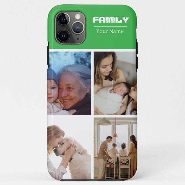 Coques Case-Mate iPhone Family Photo Collage GREEN 4 Picture (Dos)