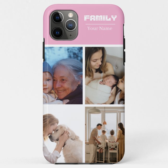 Coques Case-Mate iPhone Family Photo Collage pink 4 Picture (Dos)