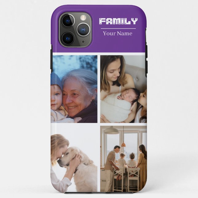Coques Case-Mate iPhone Family Photo Collage purple  4 Picture (Dos)