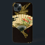 Coque Case-Mate iPhone Fan orientale sertie par replis avec la conception<br><div class="desc">Peinture d'une fan orientale sertie par replis avec une conception florale. L'arrière - plan noir laisse les couleurs sur la fan sauter la copie. Accrochez ceci sur votre mur et appréciez !</div>