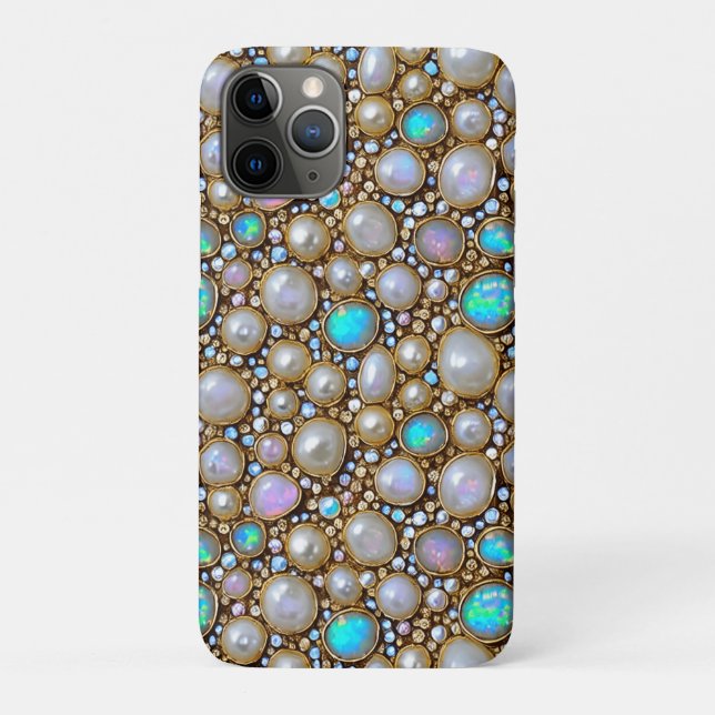 Coques Case-Mate iPhone Fancy Pearl, Opal et Gems (Dos)