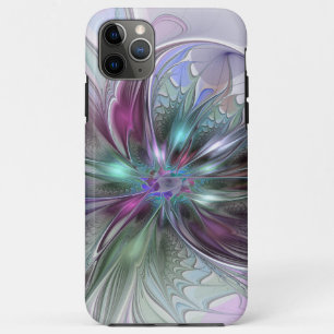 Case-Mate iPhone Case Fantaisie Abstraite Moderne Fleur Fractale Colorée