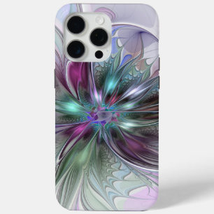 Coque Case-Mate iPhone Fantaisie Abstraite Moderne Fleur Fractale Colorée