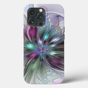 Case-Mate iPhone Case Fantaisie Abstraite Moderne Fleur Fractale Colorée