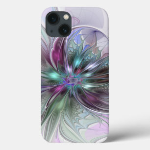 Coques Pour iPhone Fantaisie Abstraite Moderne Fleur Fractale Colorée