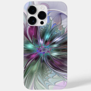 Coque Case-Mate iPhone Fantaisie Abstraite Moderne Fleur Fractale Colorée
