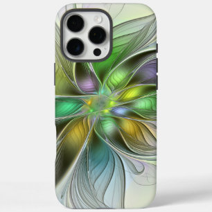 Coque iPhone 16 Pro Max Fantaisie de fleurs colorée abstraite moderne frac