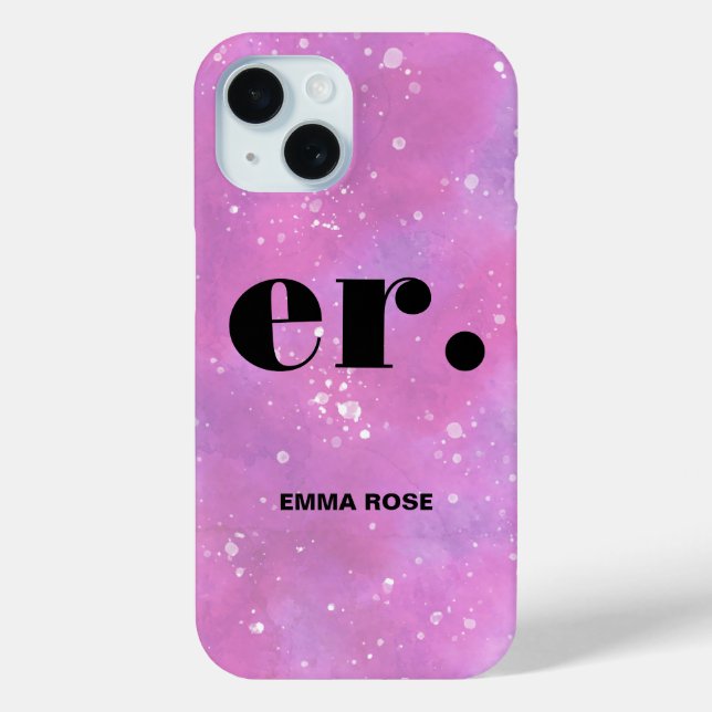 Coques Case-Mate iPhone Fantaisie de monogramme aquarelle Moderne Minimali (Verso)
