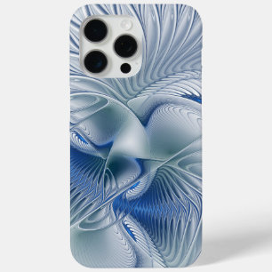 Coque Case-Mate iPhone Fantaisie dynamique Abstrait Tons bleus Art fracta