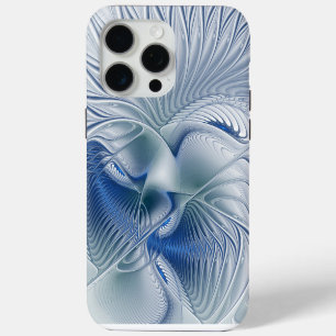Coque Case-Mate iPhone Fantaisie dynamique Abstrait Tons bleus Art fracta