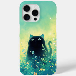 Coque Case-Mate iPhone Fantaisie Florale au Chat Noir
