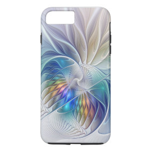 Coque Case-Mate Pour iPhone Fantaisie florale, fleur fractale abstraite coloré