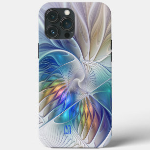 Case-Mate iPhone Case Fantaisie florale, monogramme de fleur fractale ab