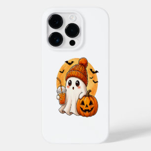 Coque Case-Mate iPhone Fantôme buvant un café glacé avec Halloween citrou
