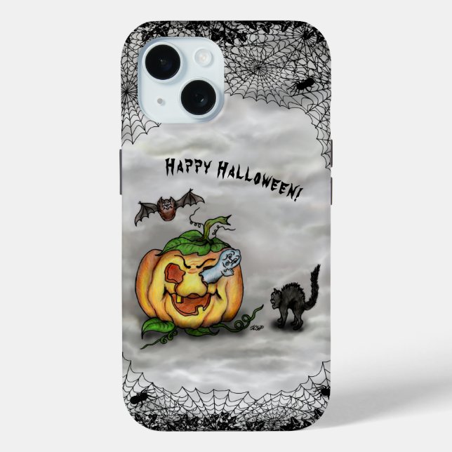 Coques Case-Mate iPhone Fantôme, Chat, Chat et Citrouille, Bonne Halloween (Verso)