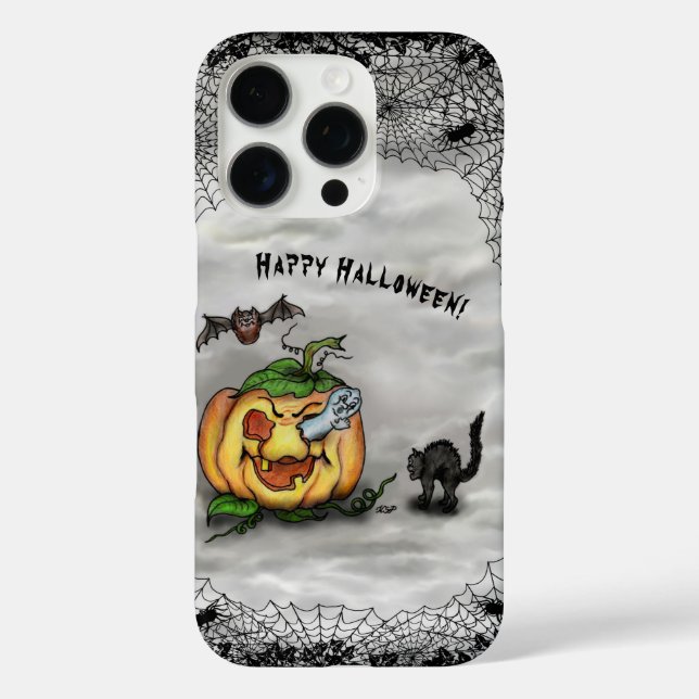 Coques Case-Mate iPhone Fantôme, Chat, Chat et Citrouille, Bonne Halloween (Verso)