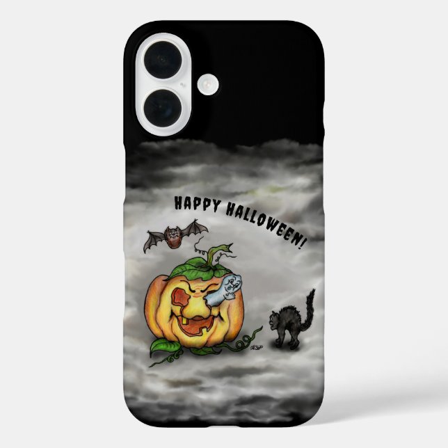 Coques Case-Mate iPhone Fantôme, Chat, Chat et Citrouille, Bonne Halloween (Verso)