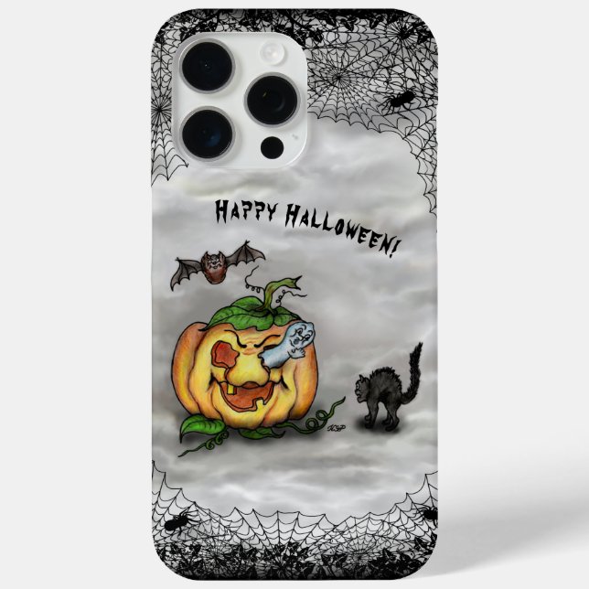 Coques Case-Mate iPhone Fantôme, Chat, Chat et Citrouille, Bonne Halloween (Verso)