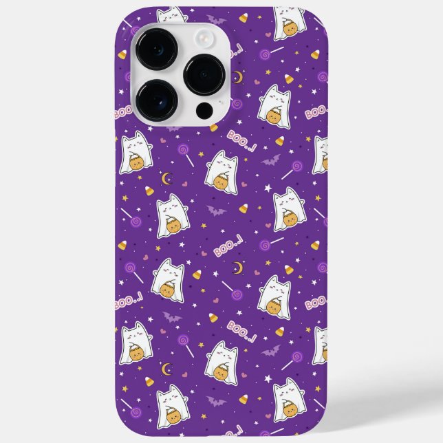 Coques Case-Mate iPhone Fantôme de chat Halloween (Verso)