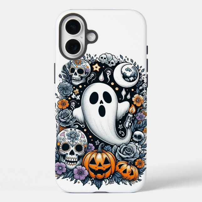 Coques Case-Mate iPhone Fantôme d'Halloween et clipart (Verso)