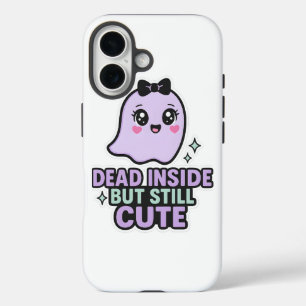 Coque Pour iPhone 16 Fantôme d'Halloween mignon mais mort à l'intérieur