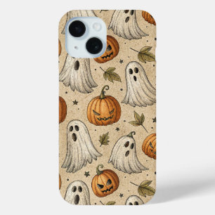 Coque Case-Mate iPhone Fantômes vintages et Citrouilles Motif d'Halloween