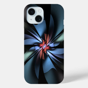Coque Pour iPhone 15 Fascination Bleu clair Abstrait